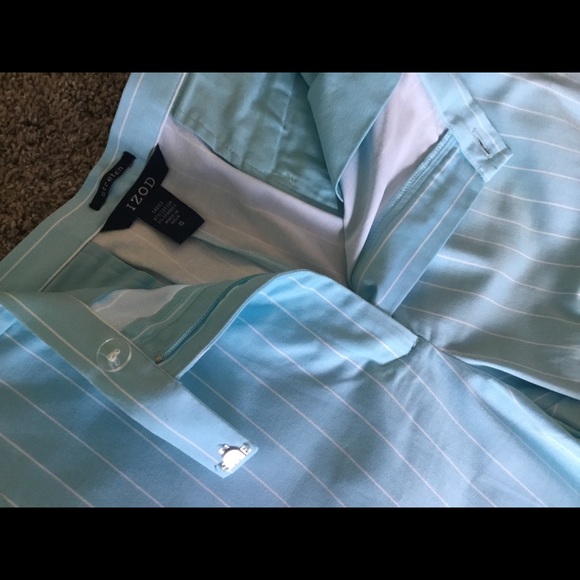 Izod Golf Stretch Striped Cropped Capri Pants 6 - Picture 4 of 7